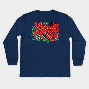 Fantastic creature by Maria Prymachenko Kids Long Sleeve T-Shirt